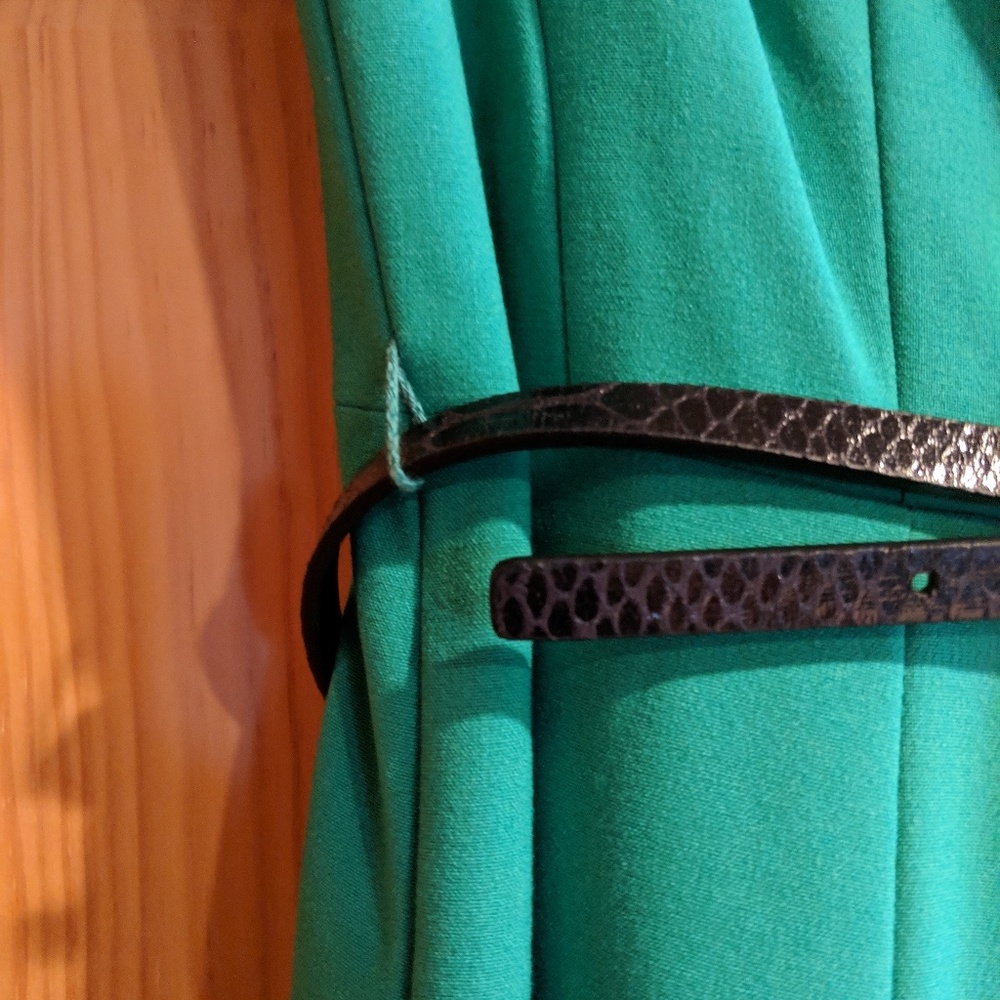 LIKE NEW Calvin Klein A-line emerald green dress - Picture 3 of 8